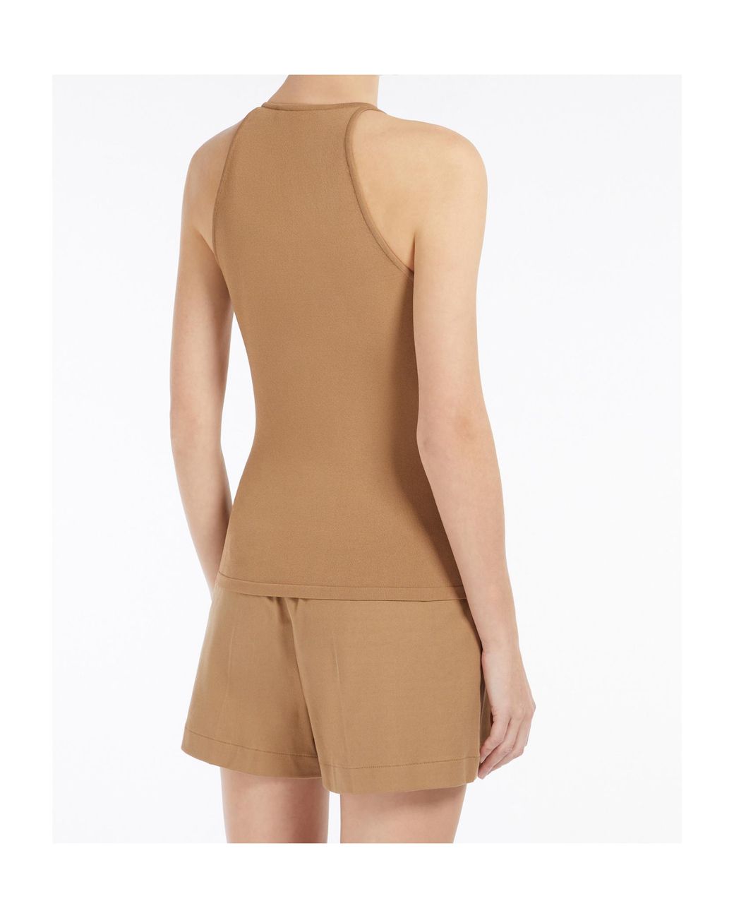 Max Mara Natural Armida1234 V-Neck Sleeveless Top