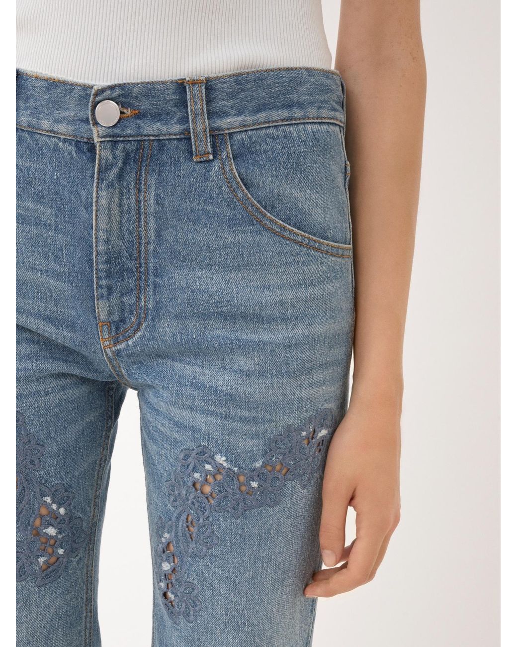 Chloé Blue Chloé Cropped Bootcut Jeans