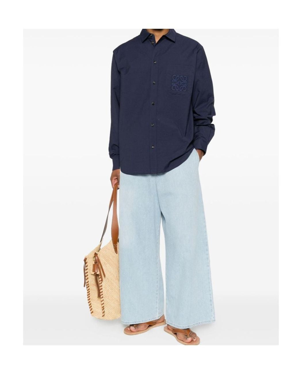 Loewe Blue Long Sleeved Shirt for men