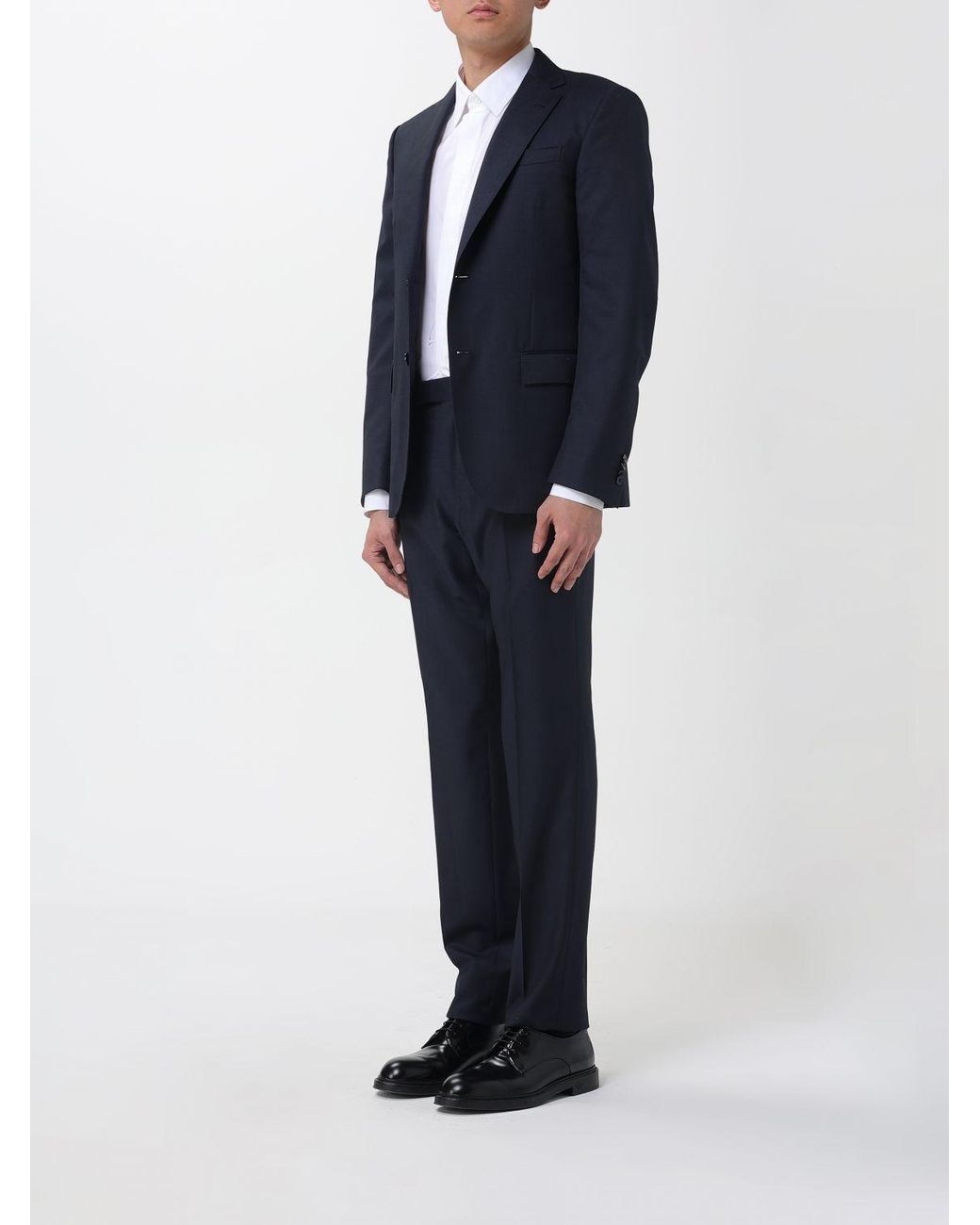 Zegna Blue Single Breasted Two-Piece Tailored Suit for men