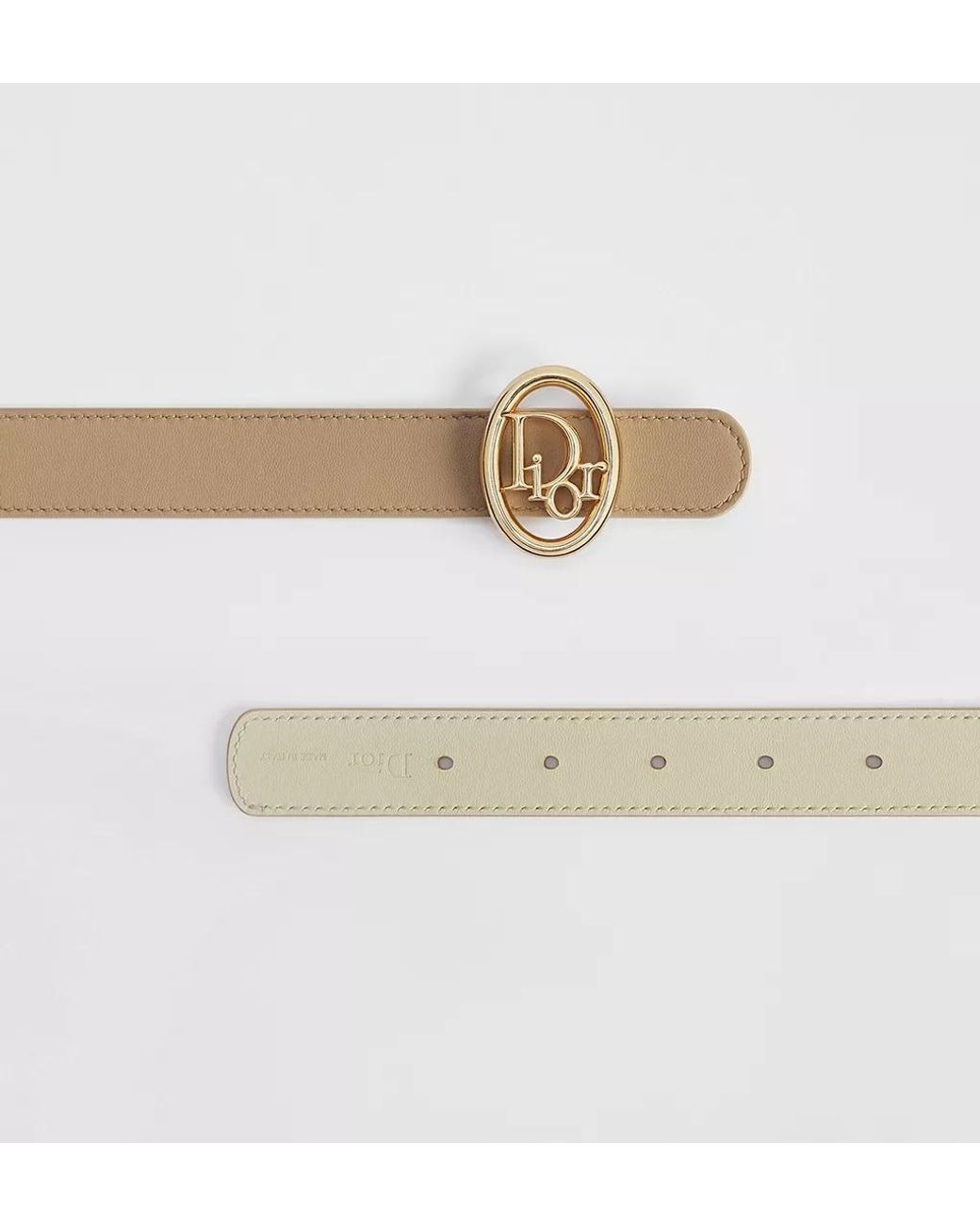Dior White Reversible Oblique Belt