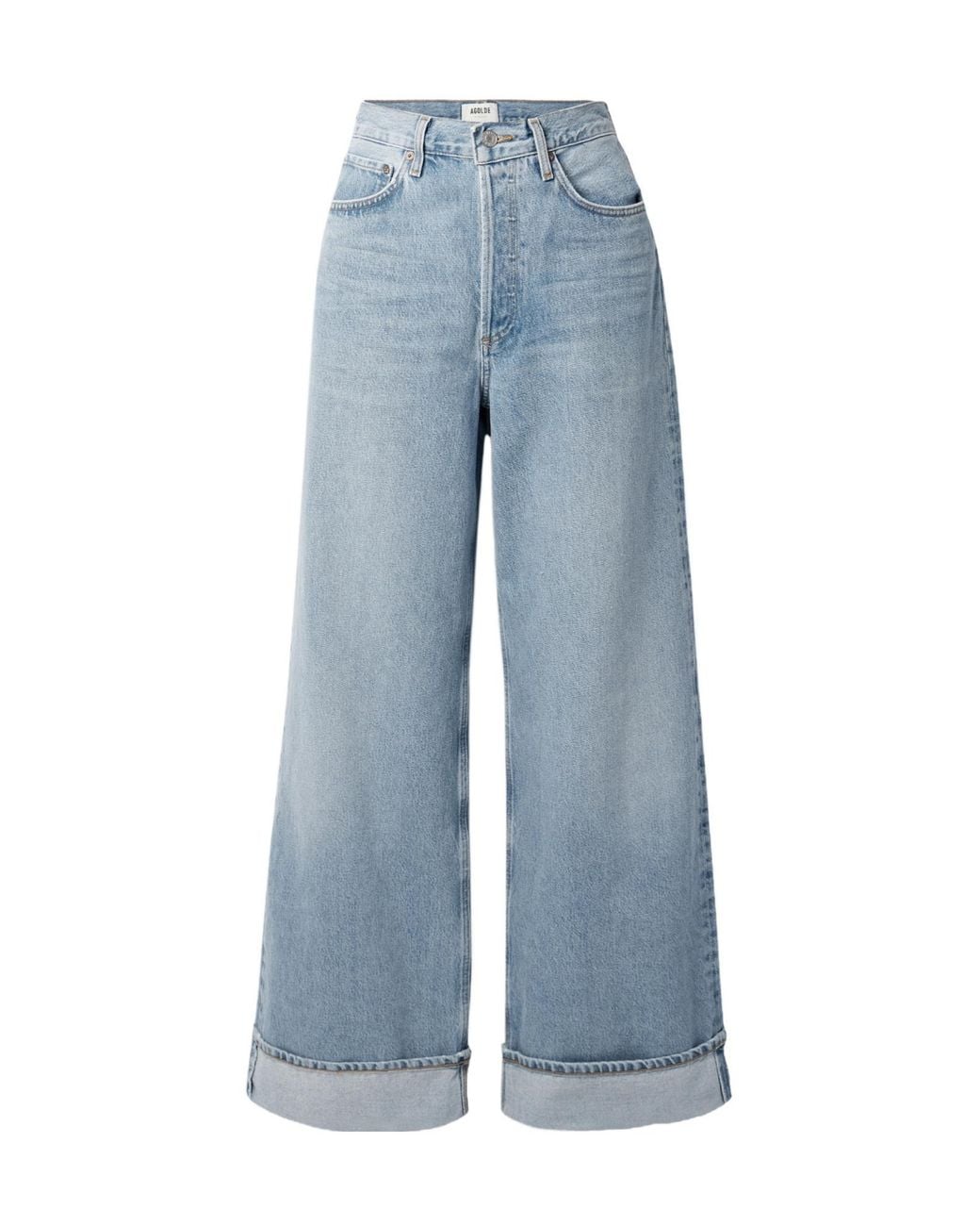 Agolde Blue High-Rise Wide-Leg Jeans