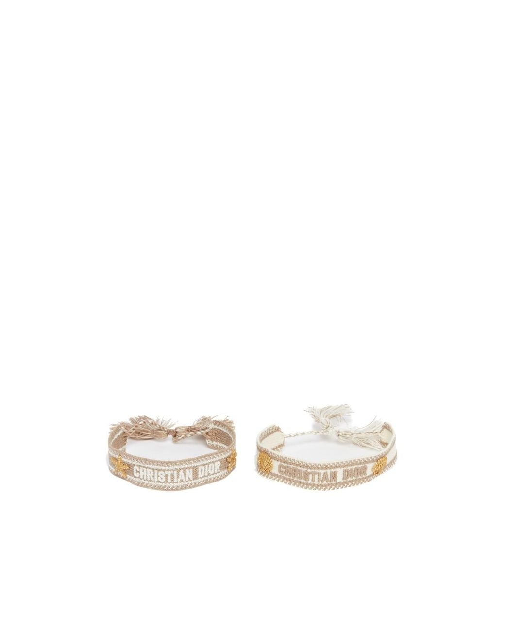Dior White Two-Piece Logo Bracelet