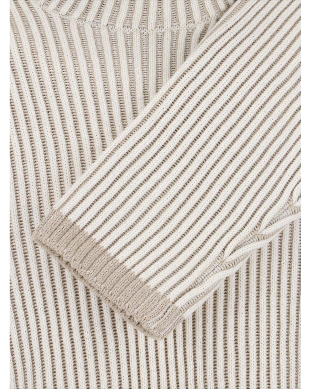 Stone Island White Logo Patch Roll Neck Ribbed Jumper for men