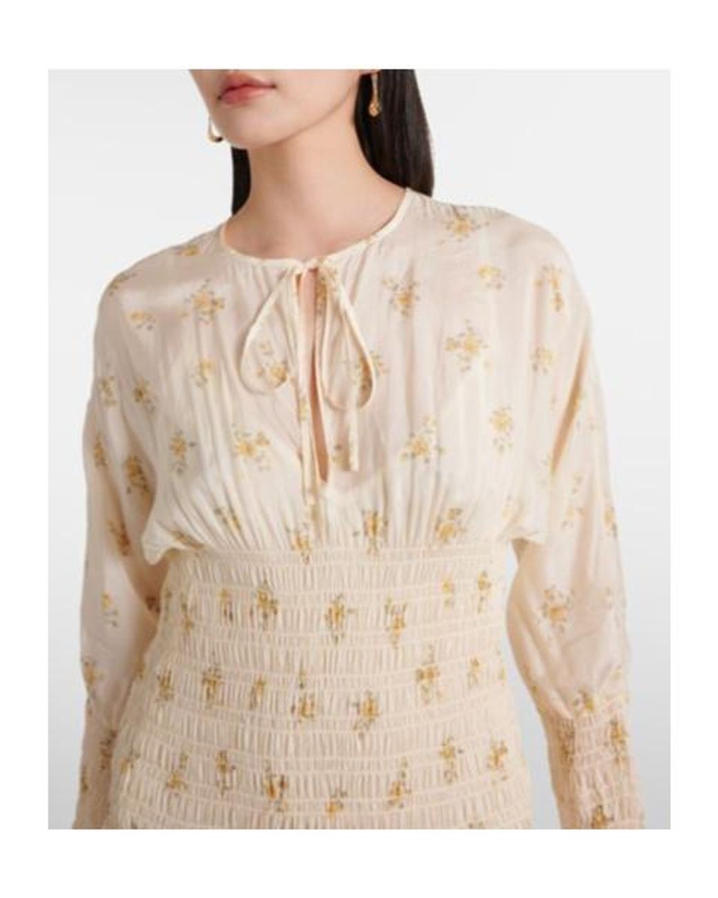 Ganni White Printed Long Dress