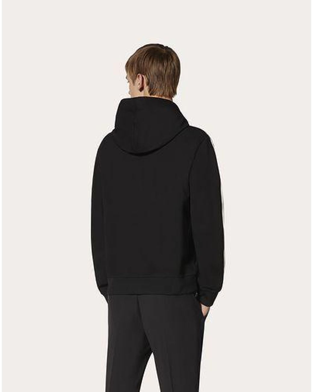 Valentino Black Vltn Patch Hoodie for men