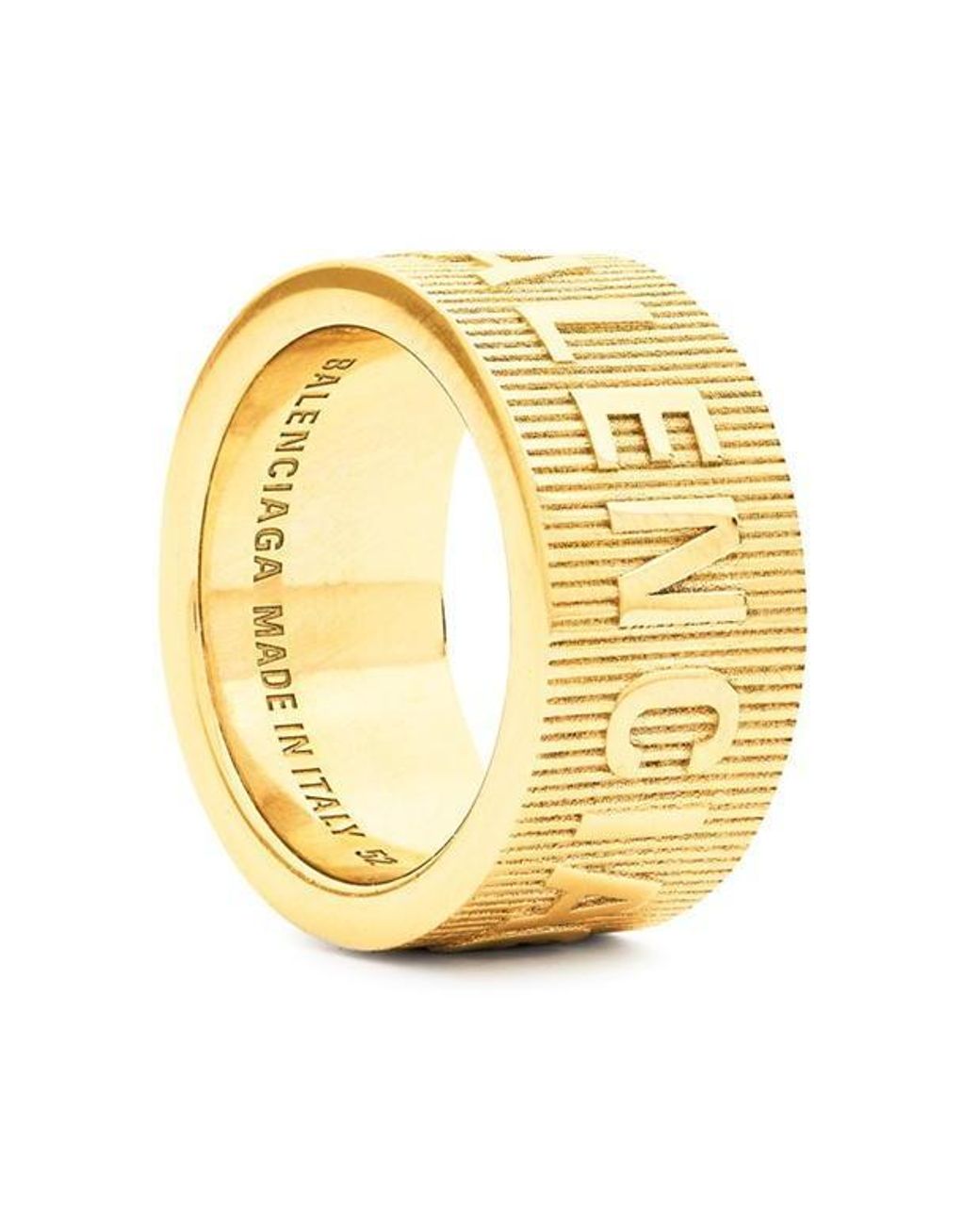 Balenciaga Metallic Logo Ring for men