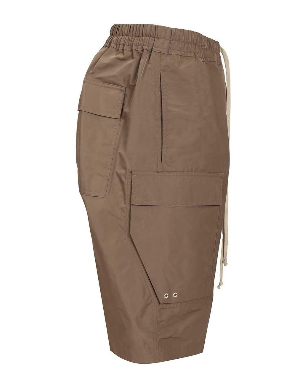 Rick Owens Brown Drawstring Elasticated Waistband Cargo Shorts for men