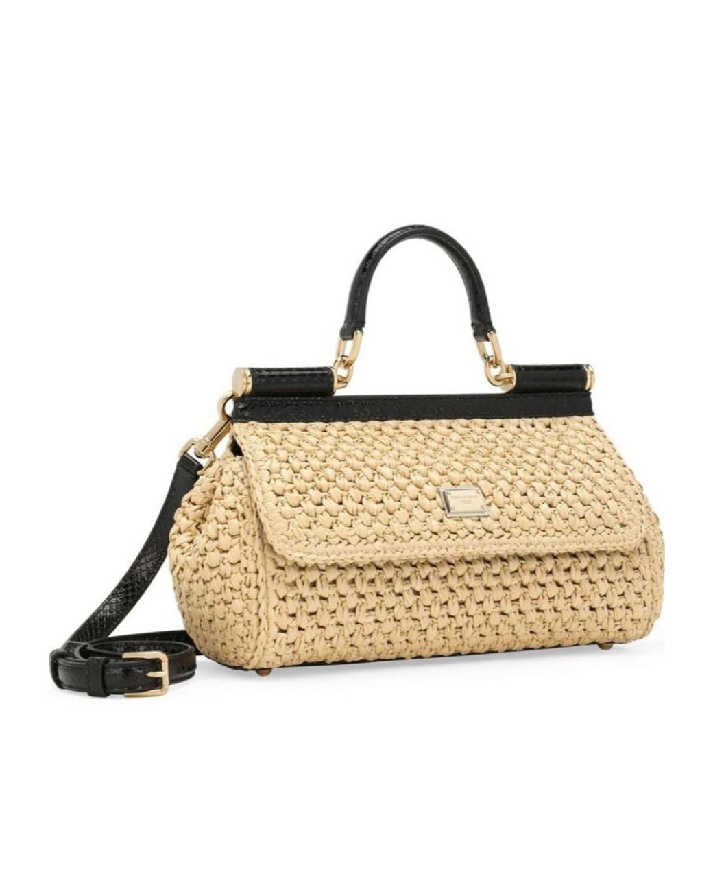 Dolce & Gabbana Metallic Logo Plaque Sicily Handbag