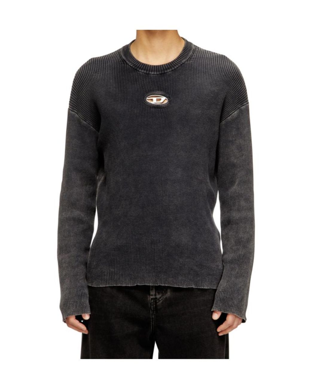 DIESEL Blue K-Darren-D Oval D Logo Knitted Jumper for men