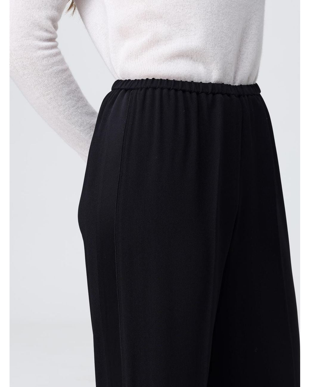 Forte_forte Black Elastic-Waist Wide-Leg Pants