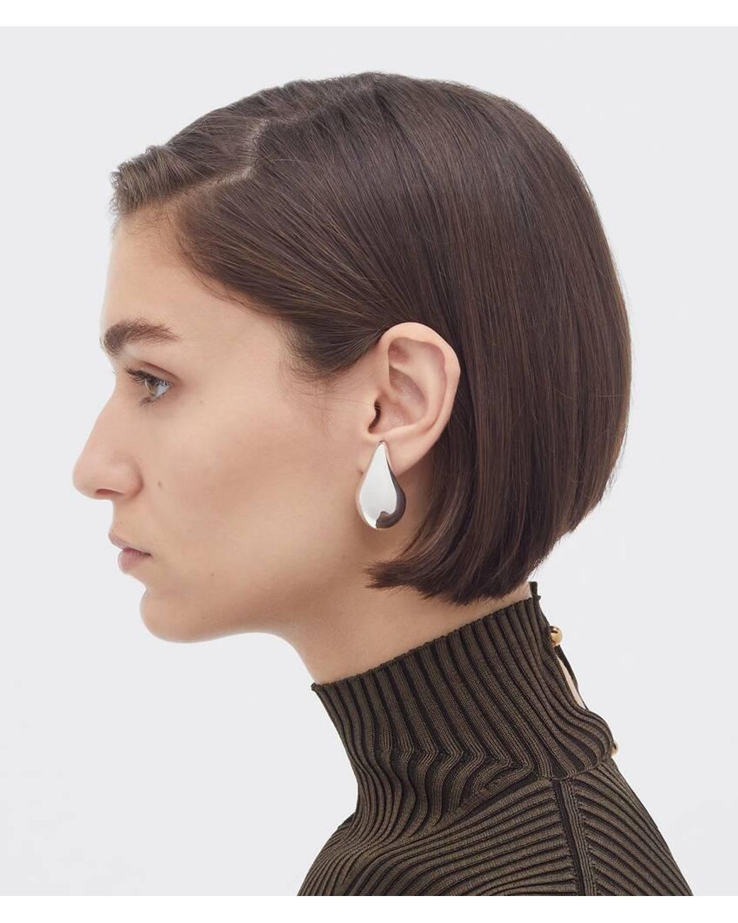 Bottega Veneta Metallic Drop Small Earrings