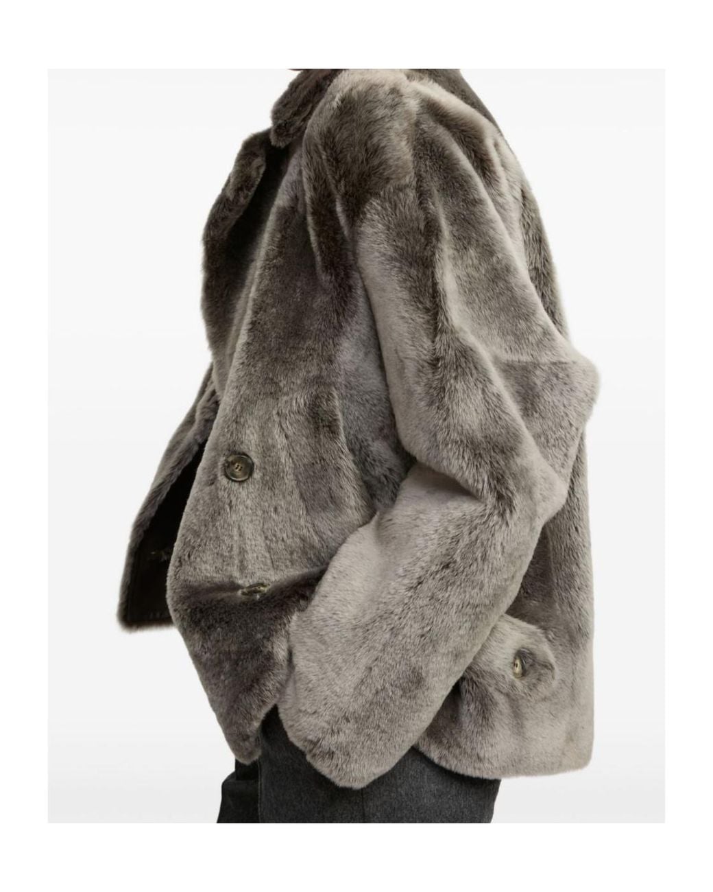 Yves Salomon Green Shearling Pea Jacket