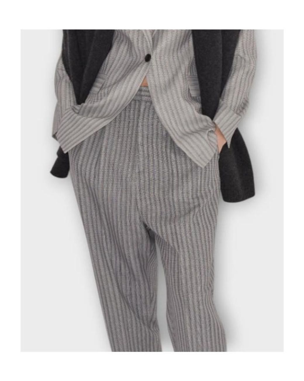 Partow Gray Striped Casual Pants