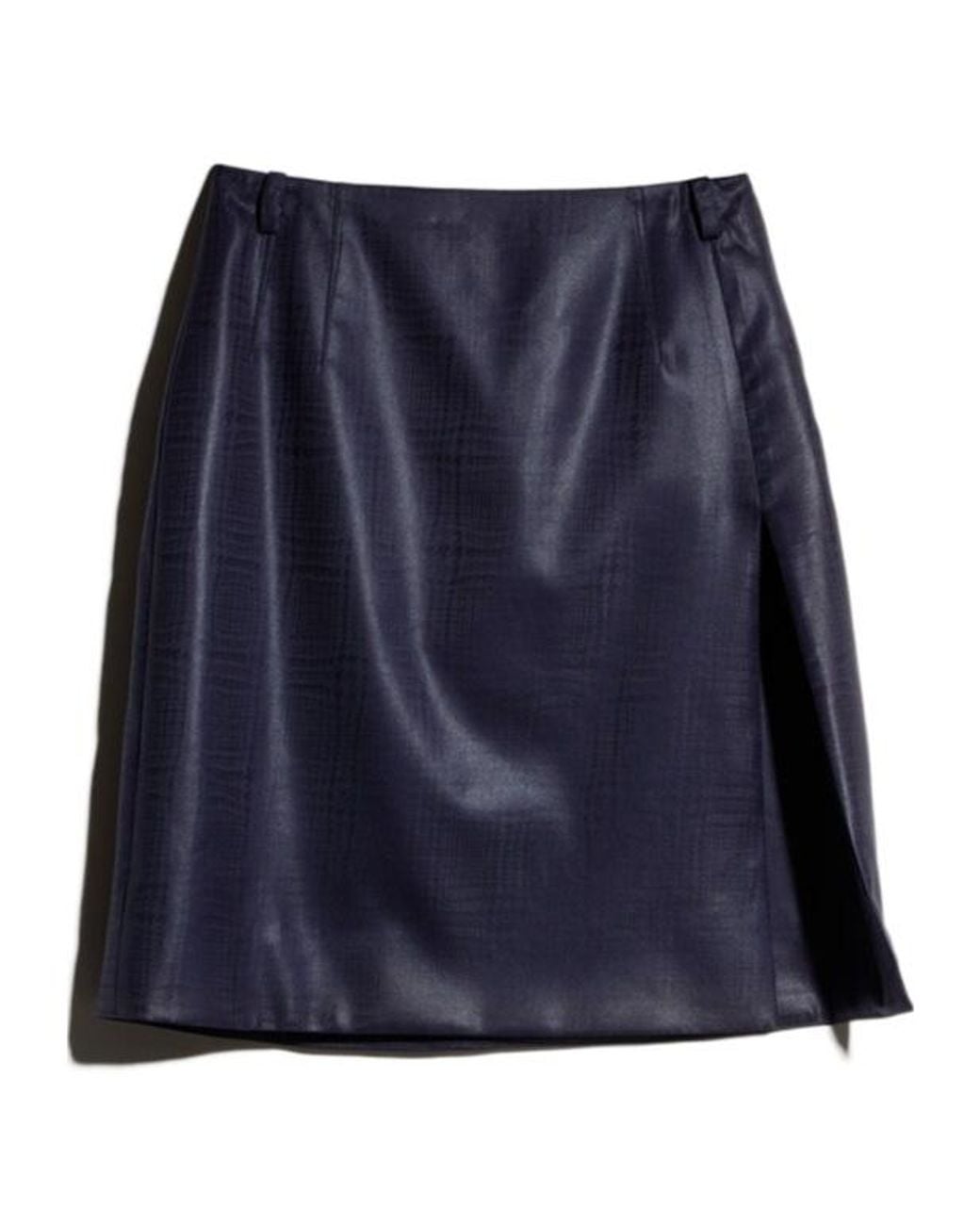 Gucci Blue Prince Of Wales Chintzed Wool Mini Skirt
