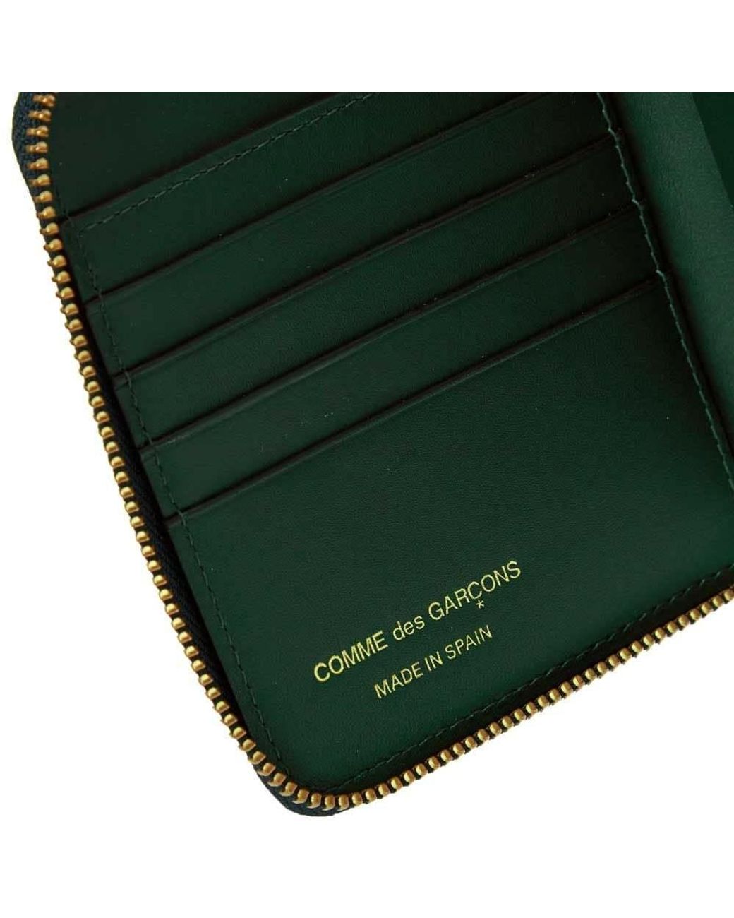 Comme des Garçons Green Zip-Around Closure Leather Wallet for men