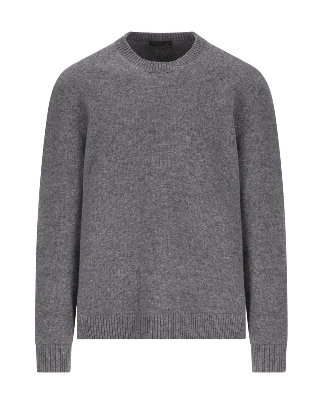 Prada Gray Wool Crew-Neck Sweater for men
