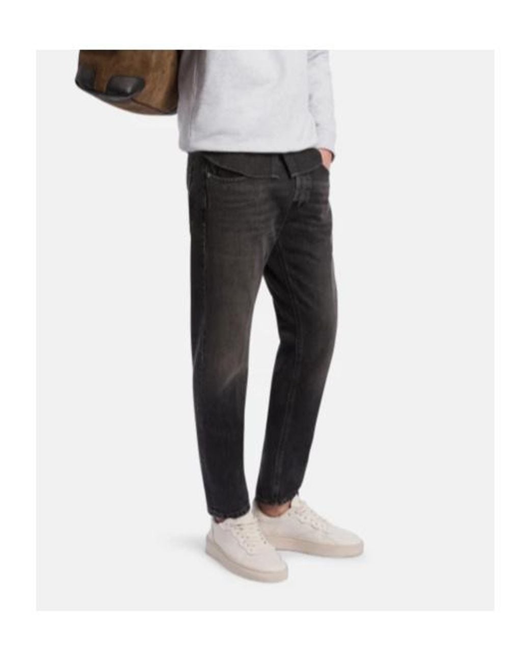 Dondup Black Belt Loop Jeans for men
