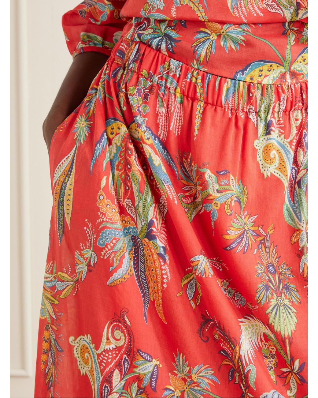 Etro Tiered Printed Cotton Maxi Skirt
