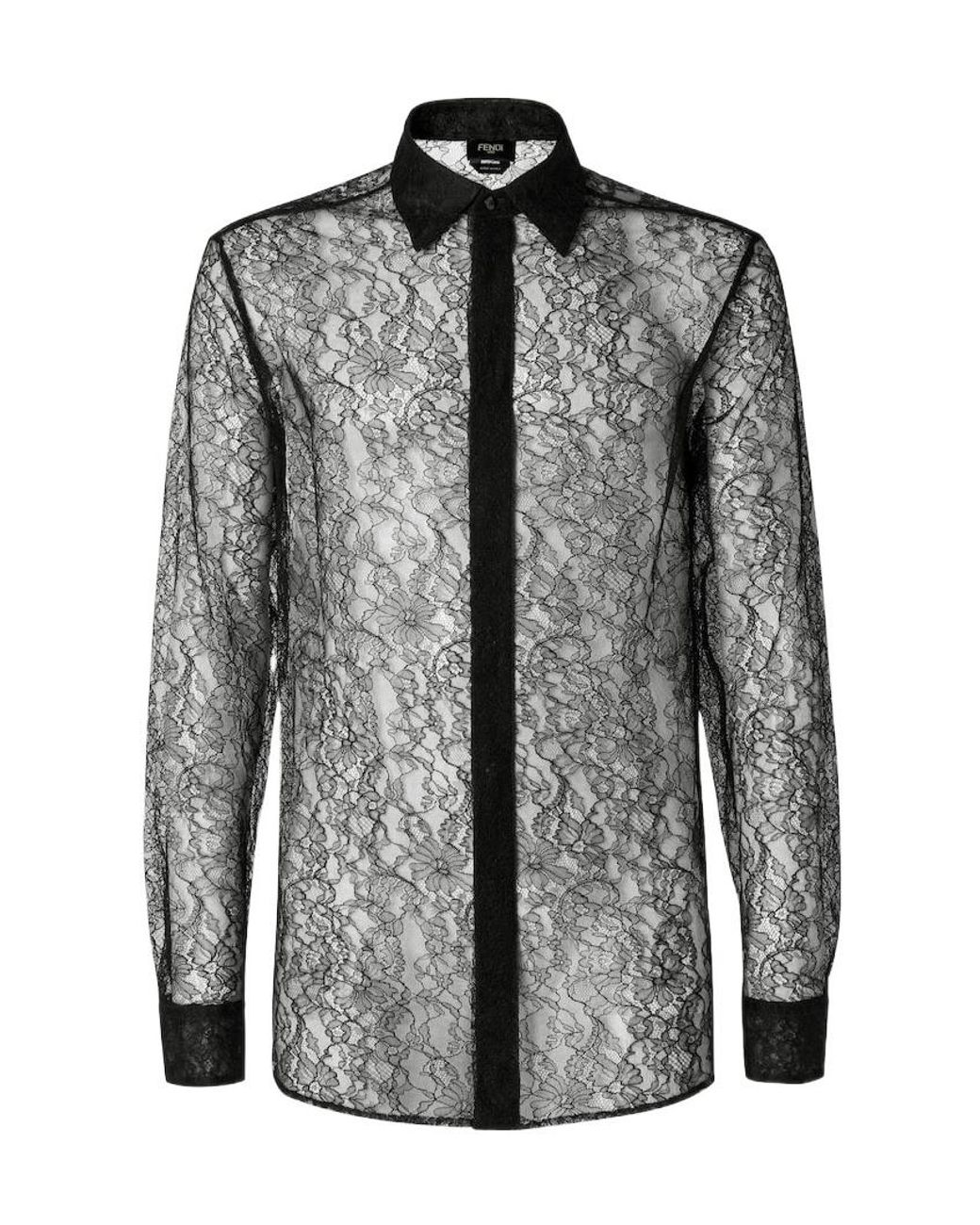 Fendi Gray Lace Shirt for men