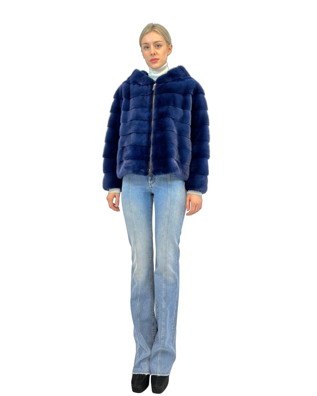Liska Blue Hooded Fur