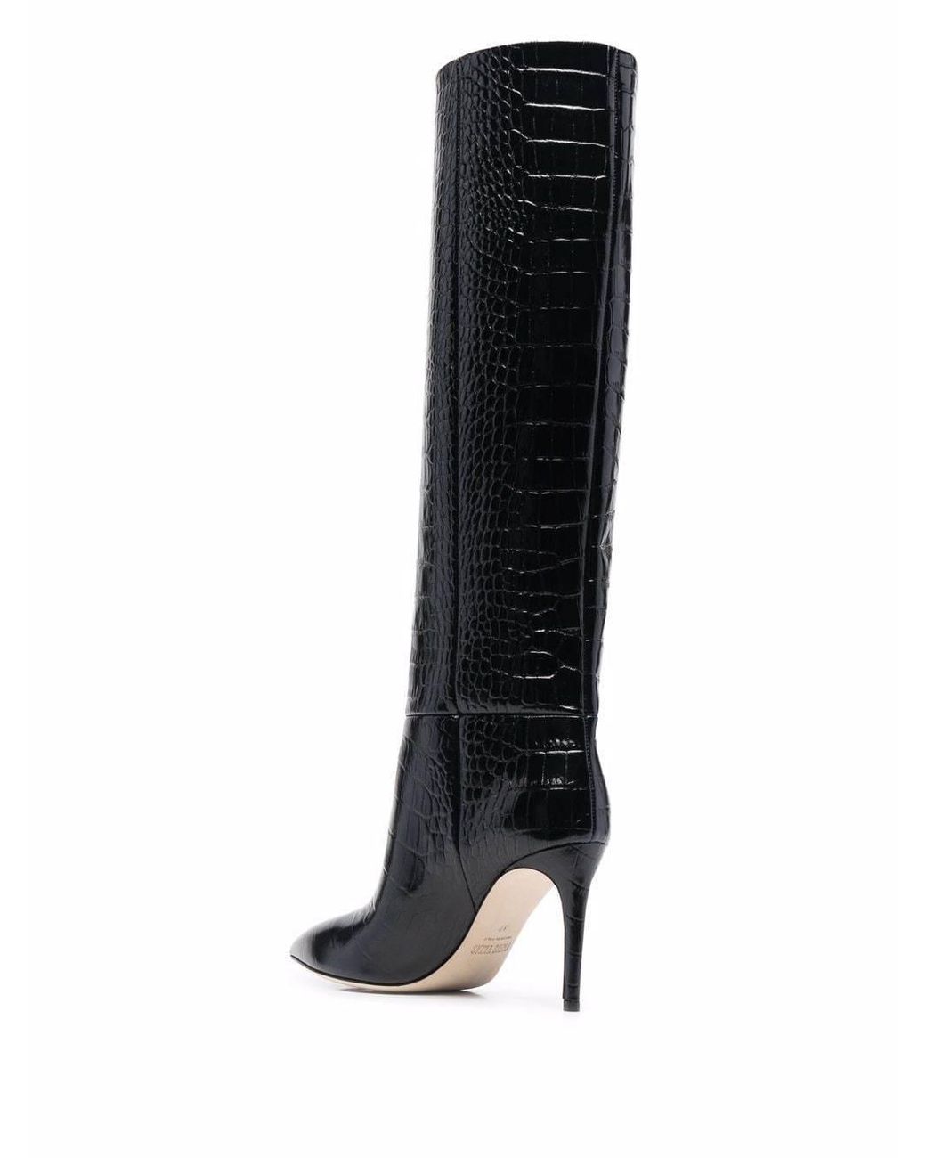 Paris Texas Black Embossed Stiletto Boots