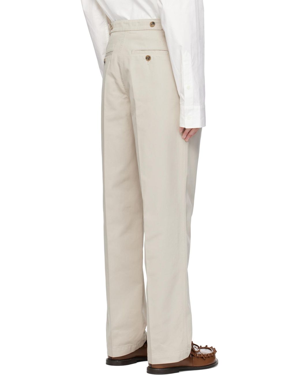 J.W. Anderson White Jw Anderson Button Detailed Straight Leg Trousers for men