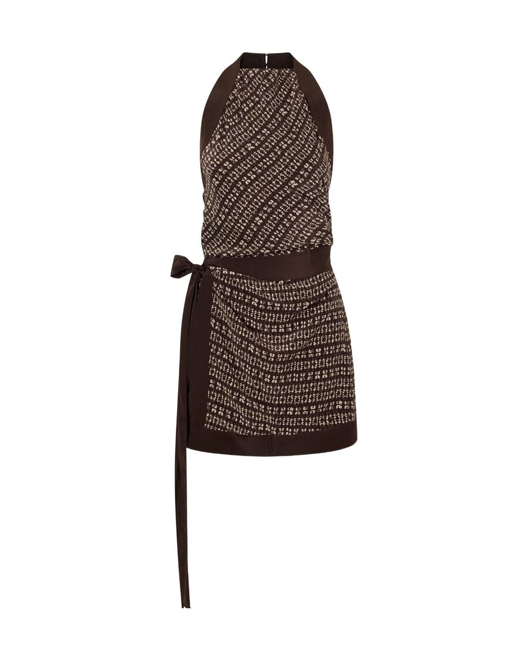 Sir Brown Astrid Open-Back Printed Satin Mini Dress