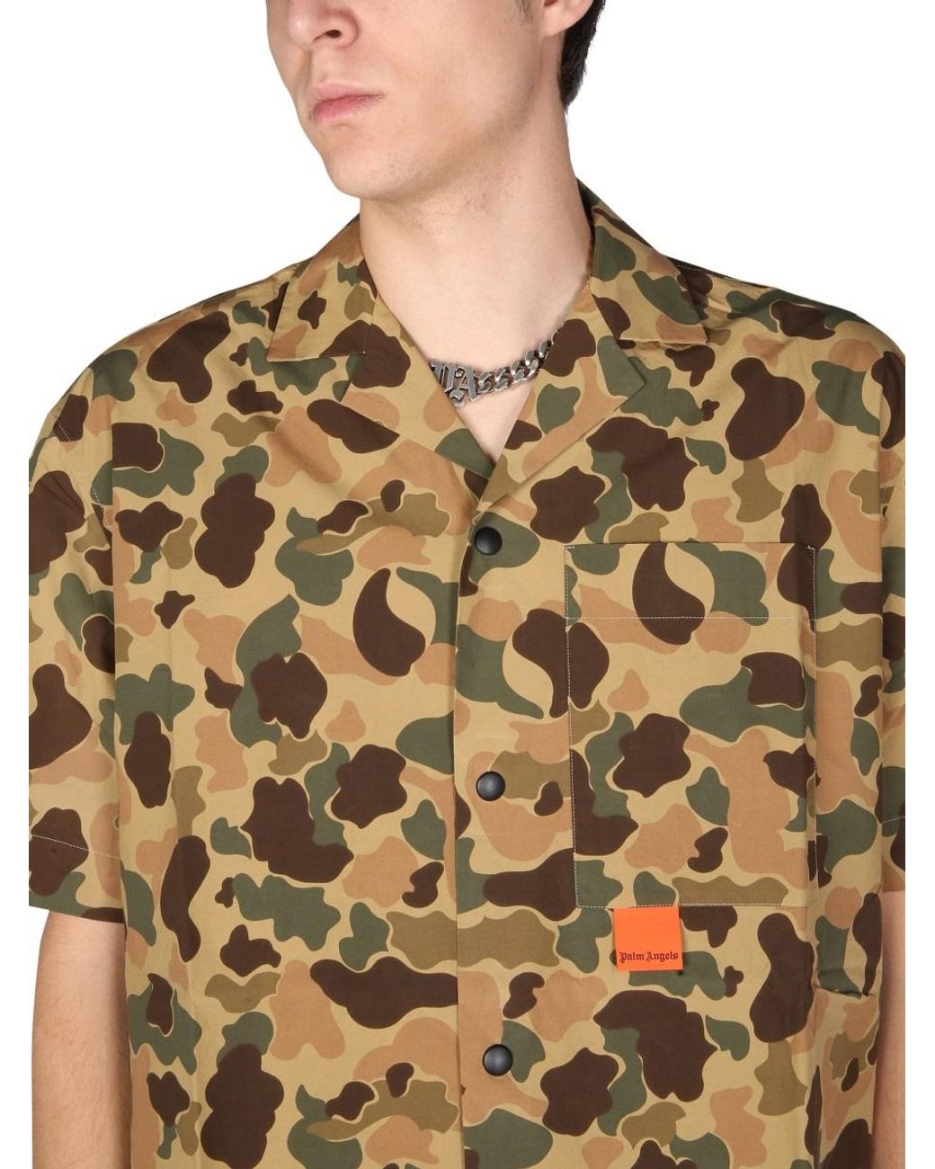Palm Angels Multicolor "camo Bowling" Shirt for men