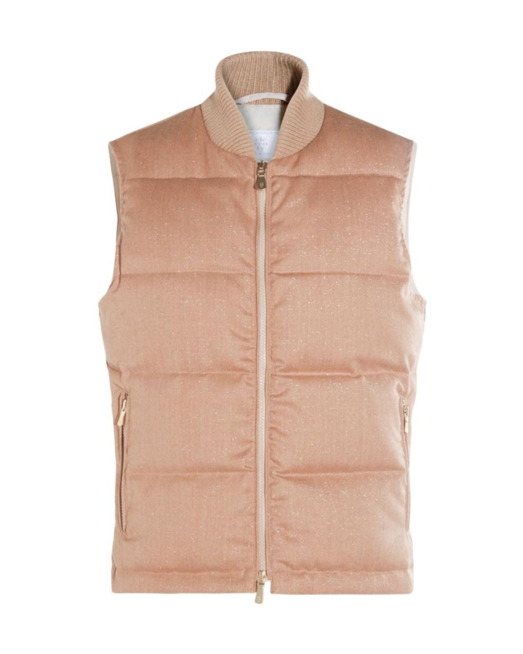 Eleventy Natural Quilted Zipped Gilet