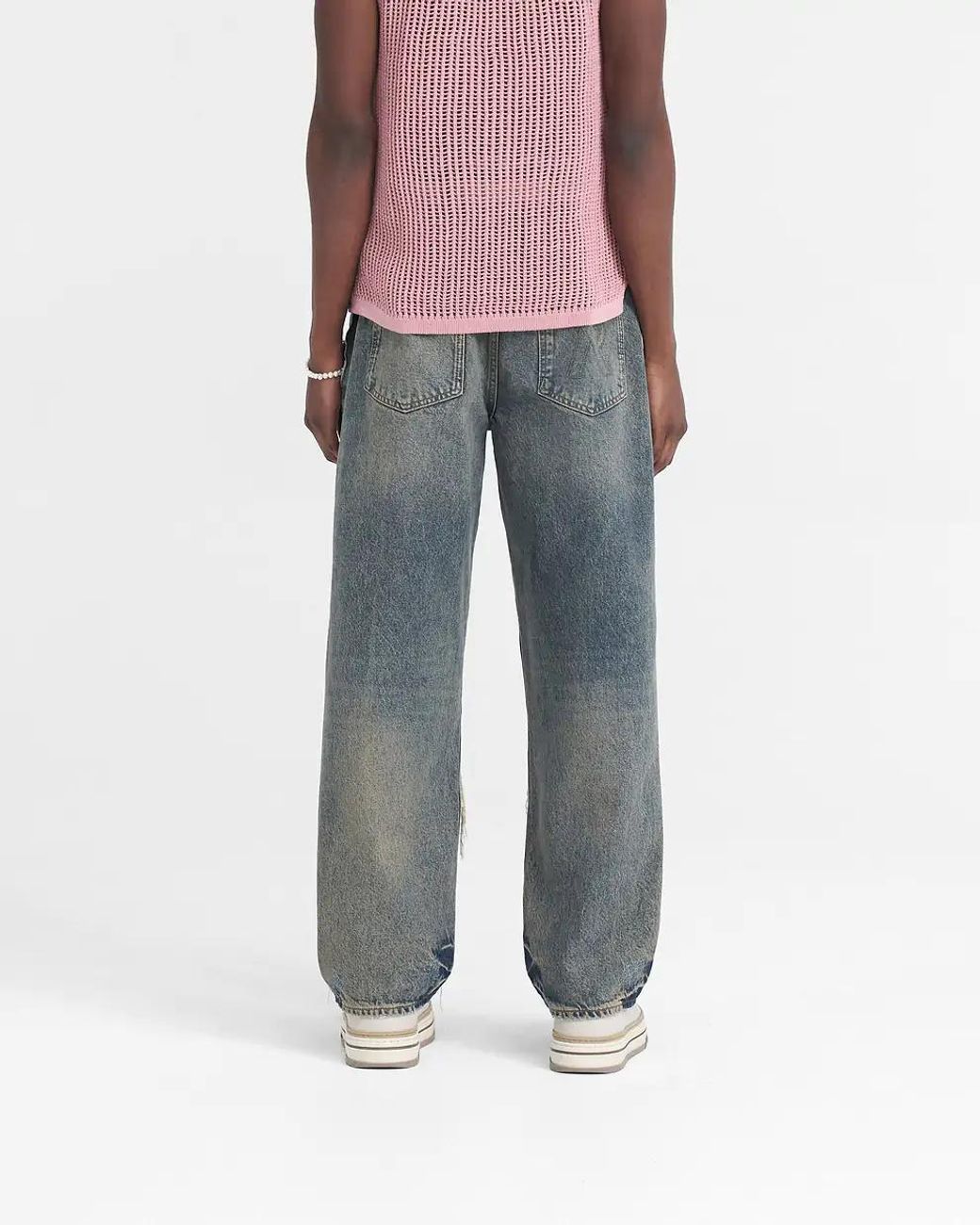 Represent Blue Torn Denim Trousers for men