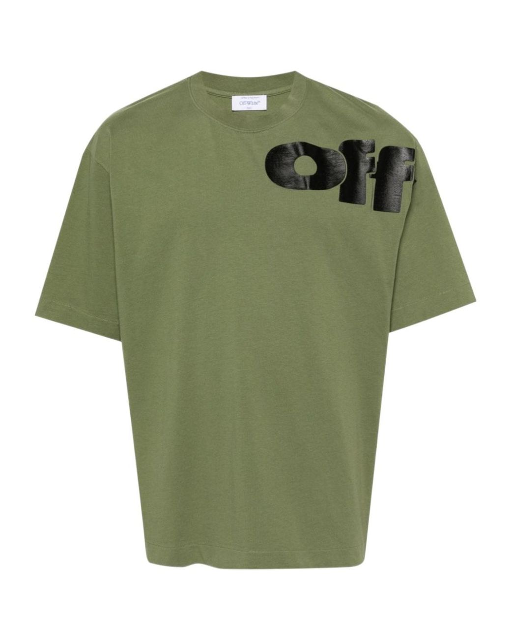 Off-White c/o Virgil Abloh Green Off- T-Shirt With Logo for men