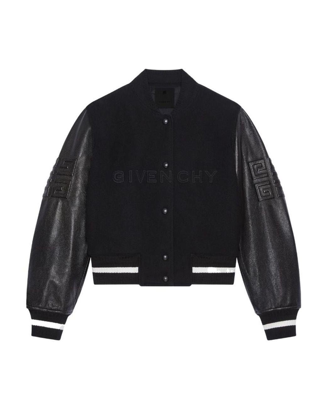 Givenchy Black Cropped Varsity Jacket