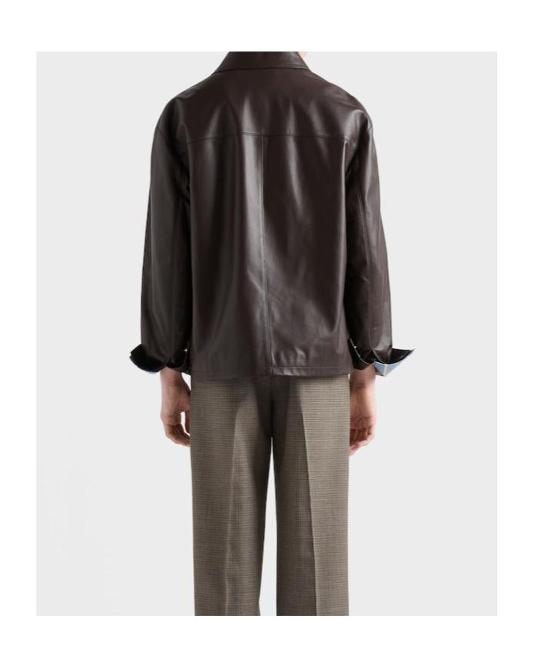 Prada Black Nappa Leather Shirt for men