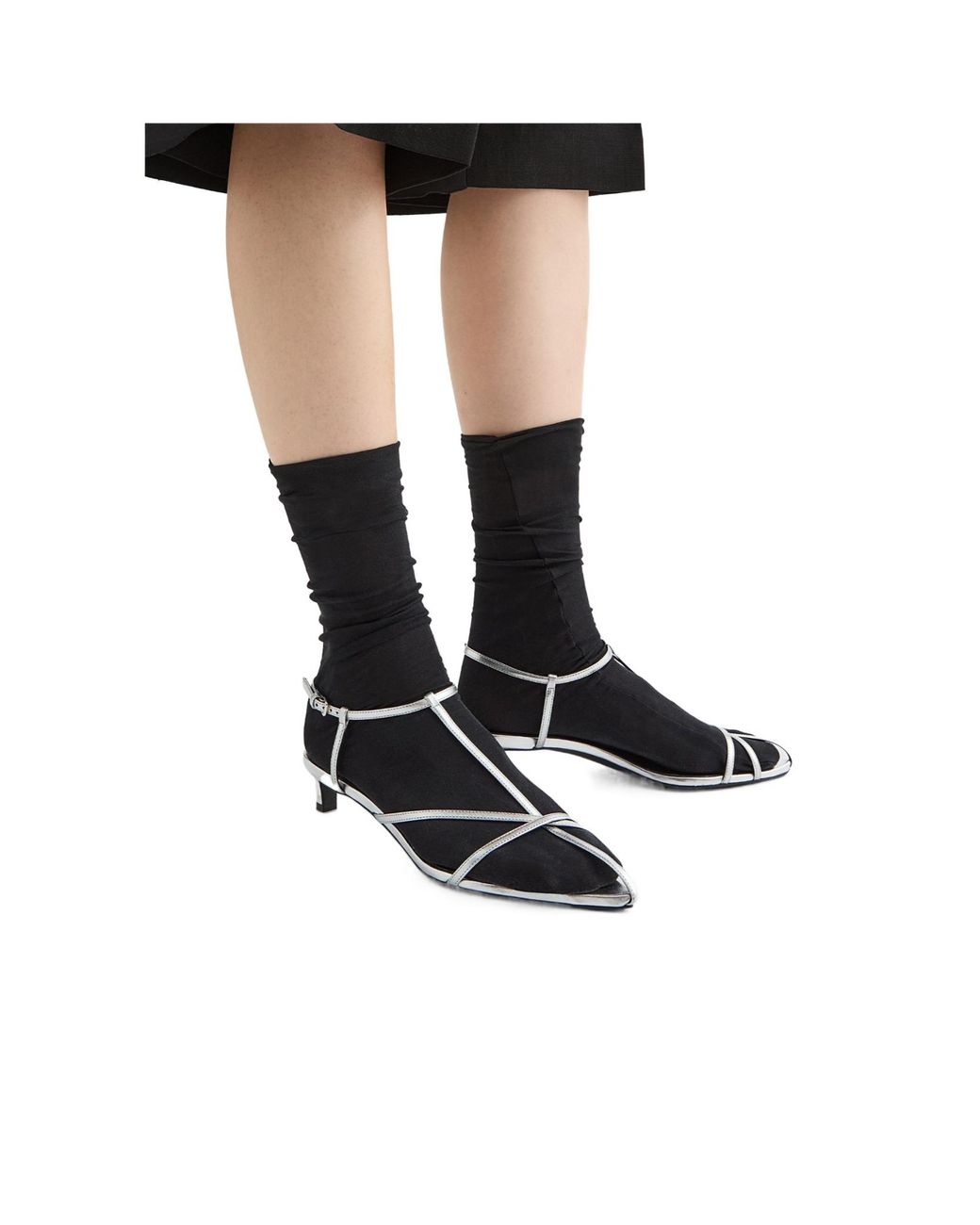 Jil Sander White Cage Low-Heel Sandals