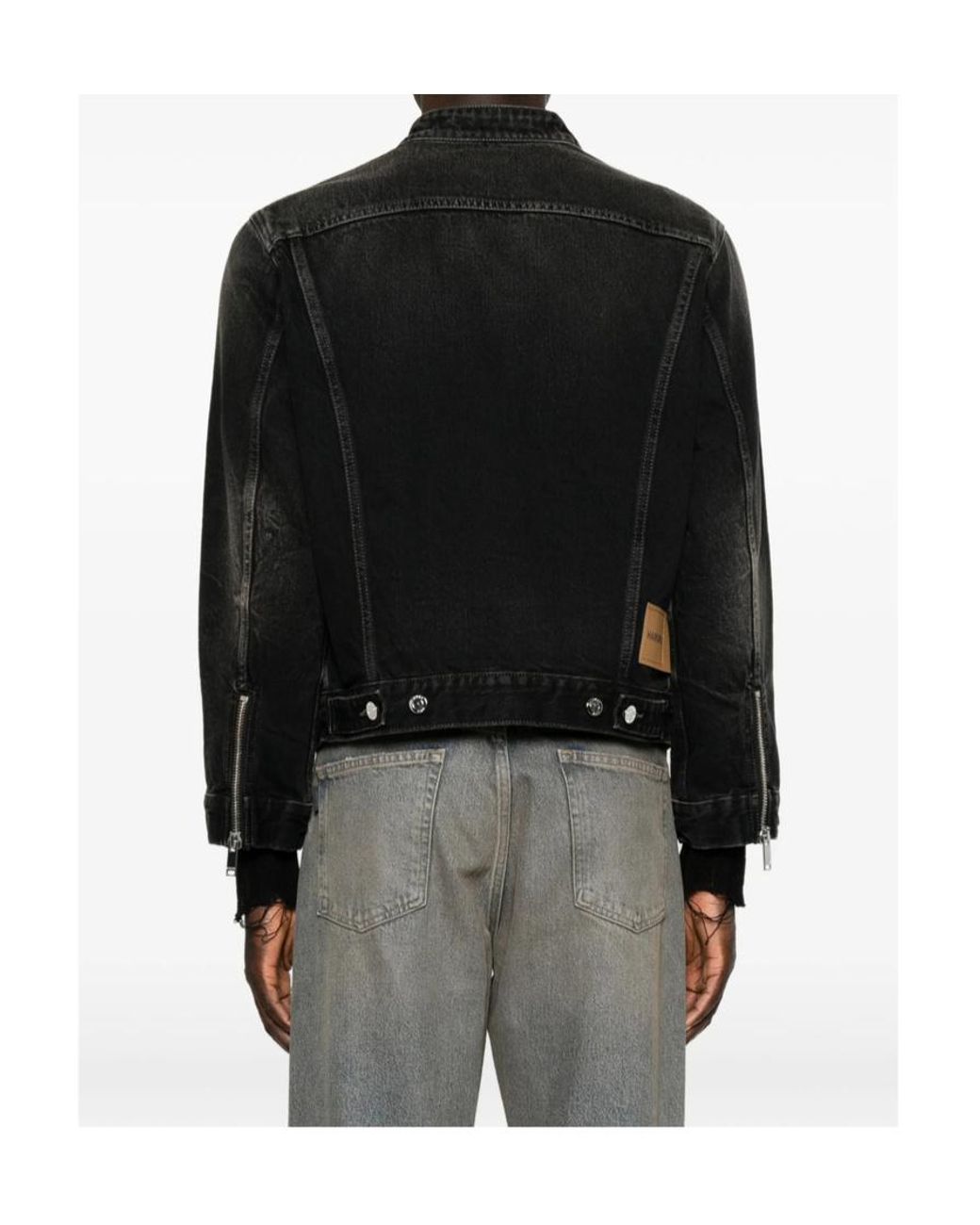 Haikure Black Troy Zip-Detail Denim Jacket for men