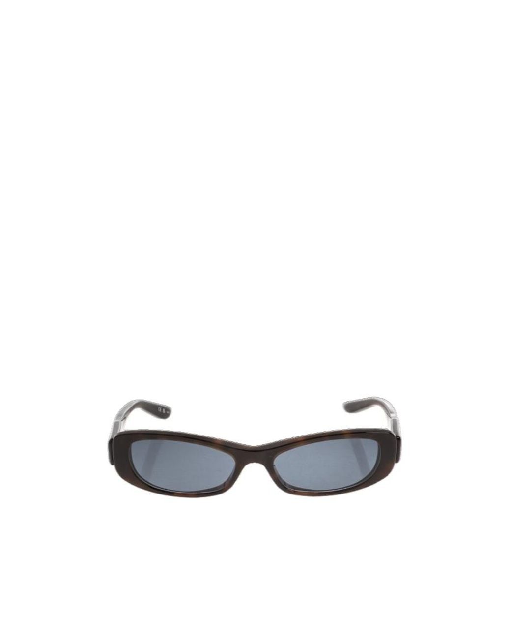 Balenciaga White Rectangular Logo-Detail Sunglasses