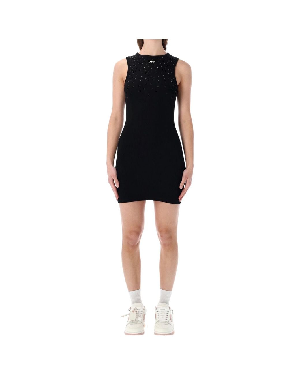 Off-White c/o Virgil Abloh Black Logo Detailed Sleeveless Mini Dress