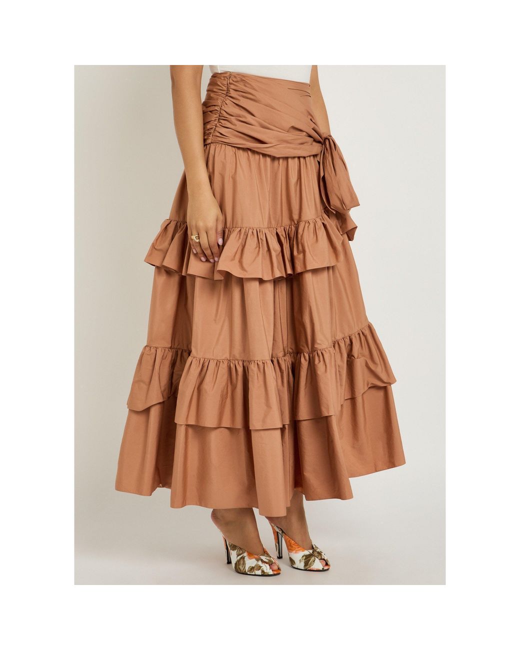 Chloé Brown Slim-Fit Midi Skirt