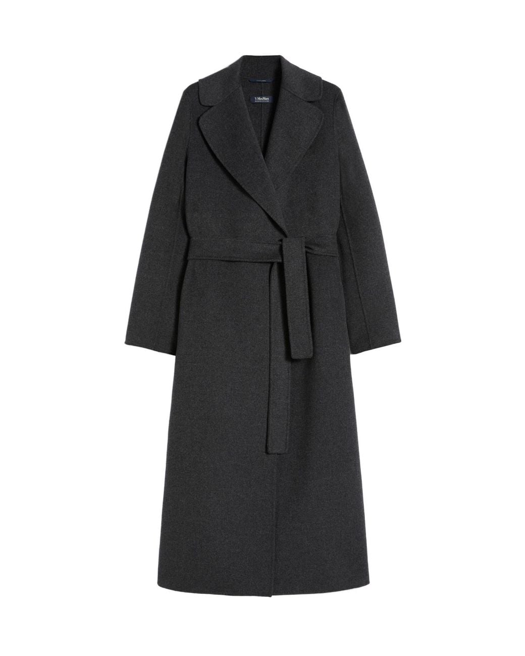 Max Mara Black 'S Poldo Belted Long-Sleeved Coat