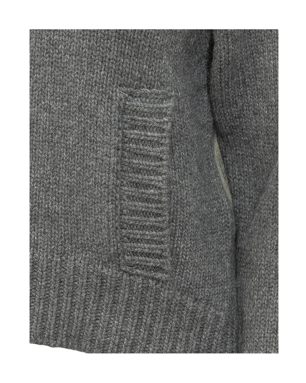 Victoria Beckham Gray Asymmetric Collar Knit Top