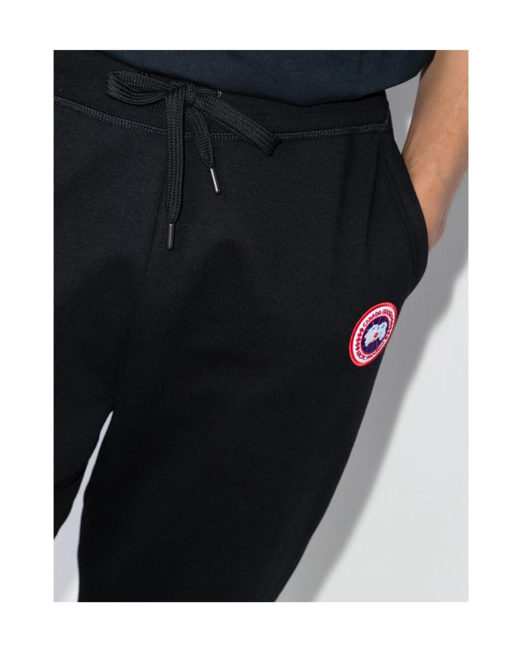 Canada Goose Black Logo Patch Drawstring Track Pants for men