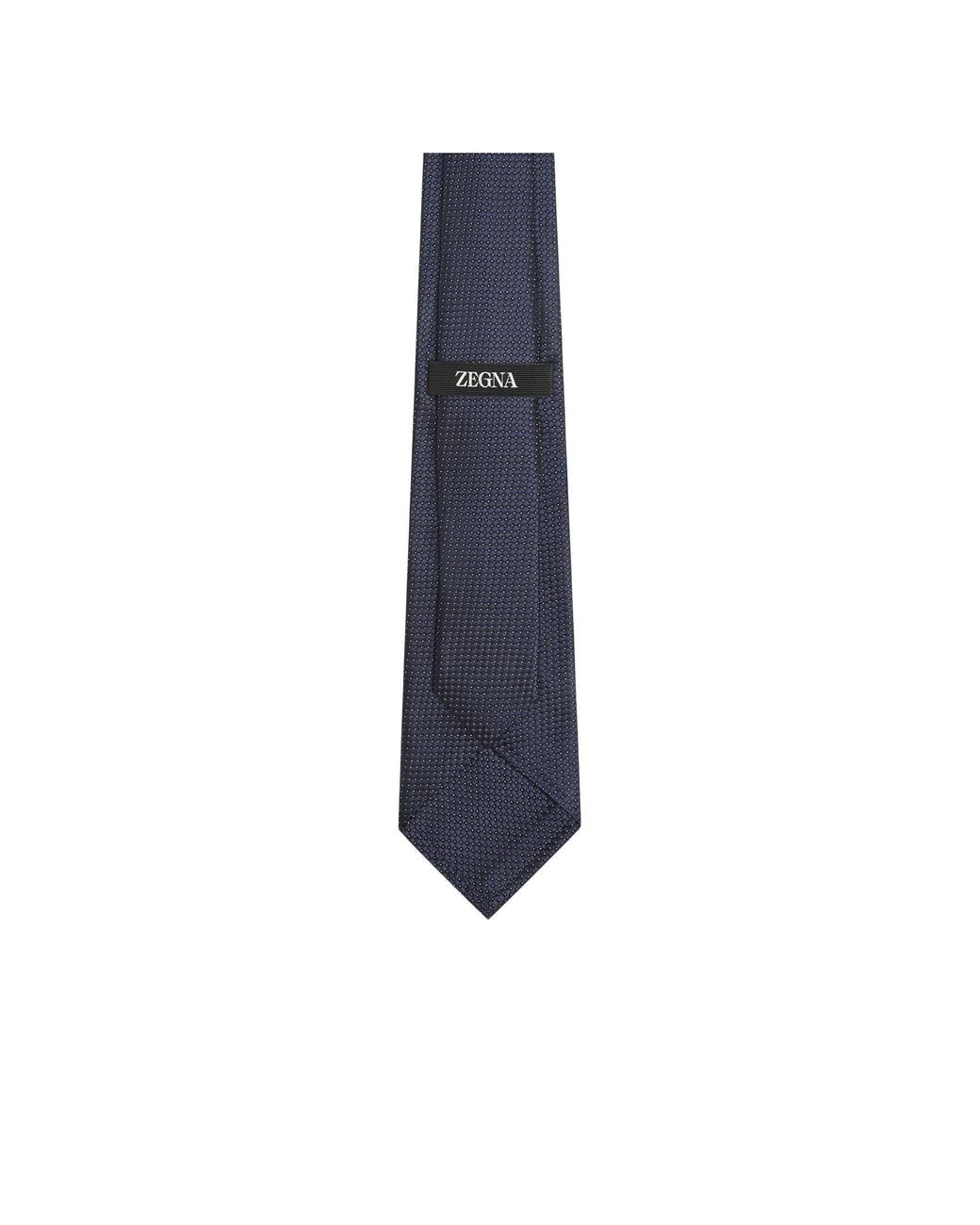Zegna Blue Textured Dot Silk Tie for men