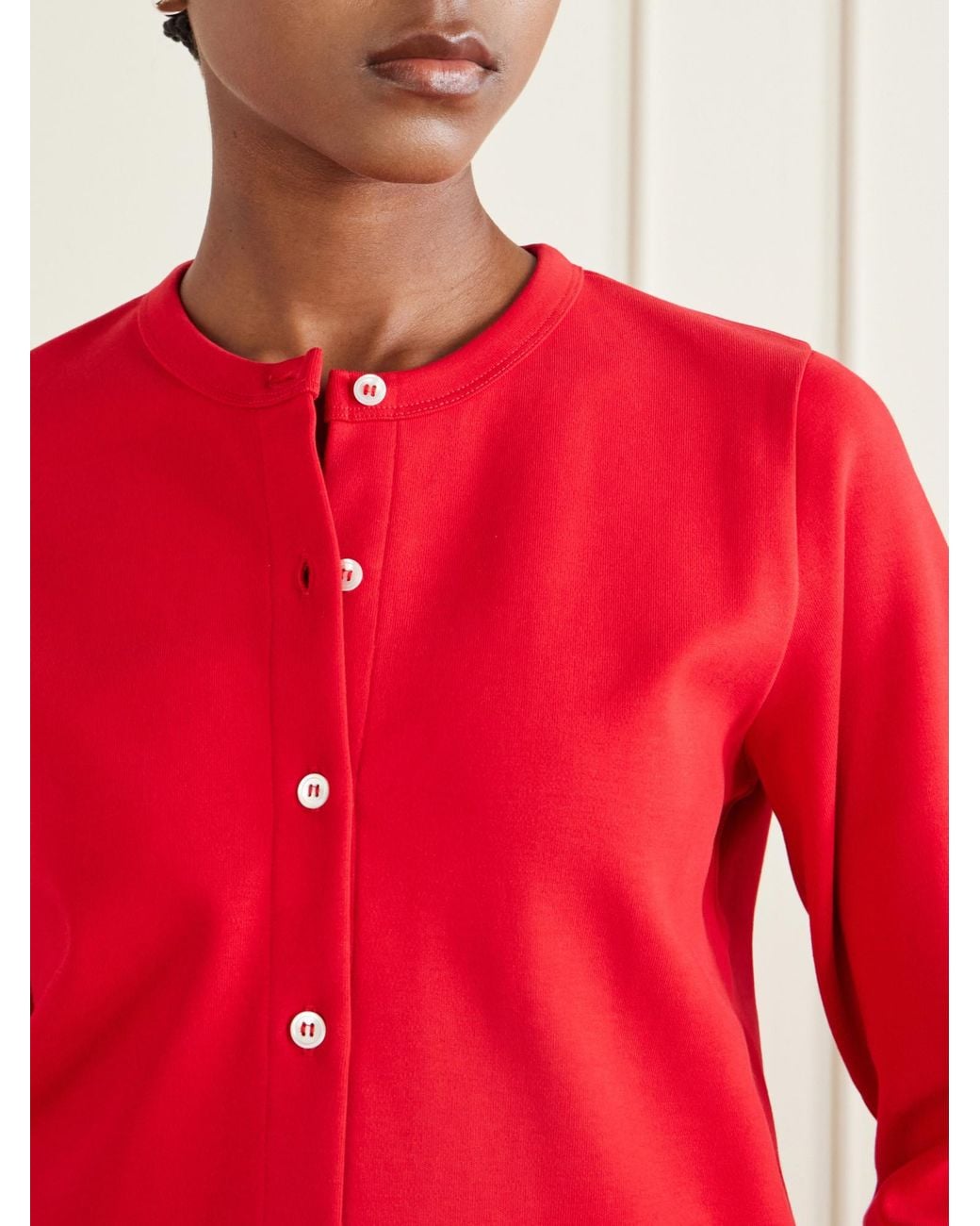 Flore Flore Red Organic Cotton-Jersey Cardigan