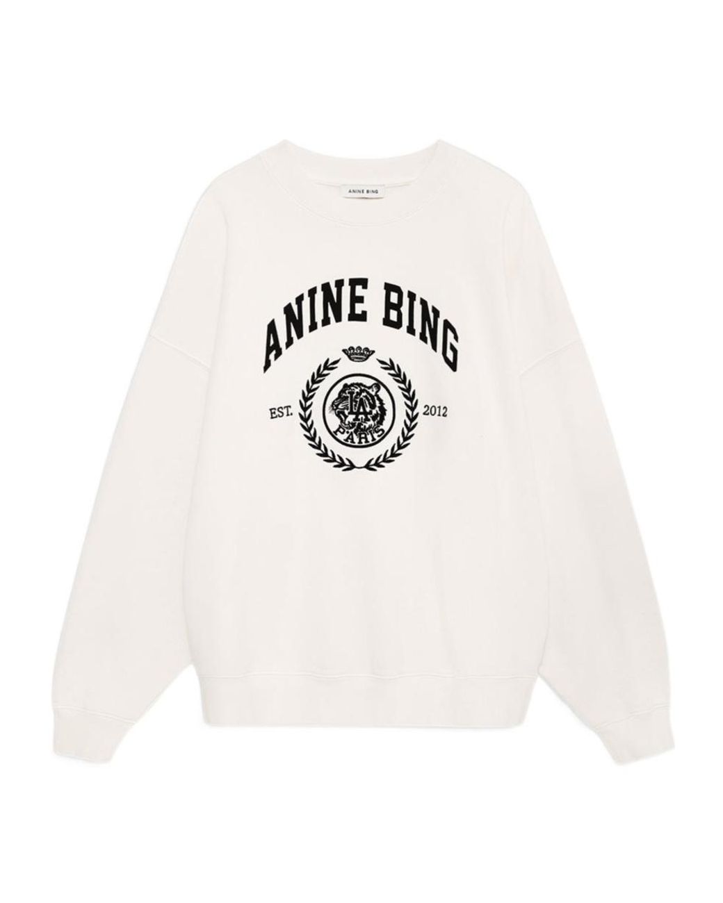 Anine Bing White Miles Collegiate Logo Sweatshirt