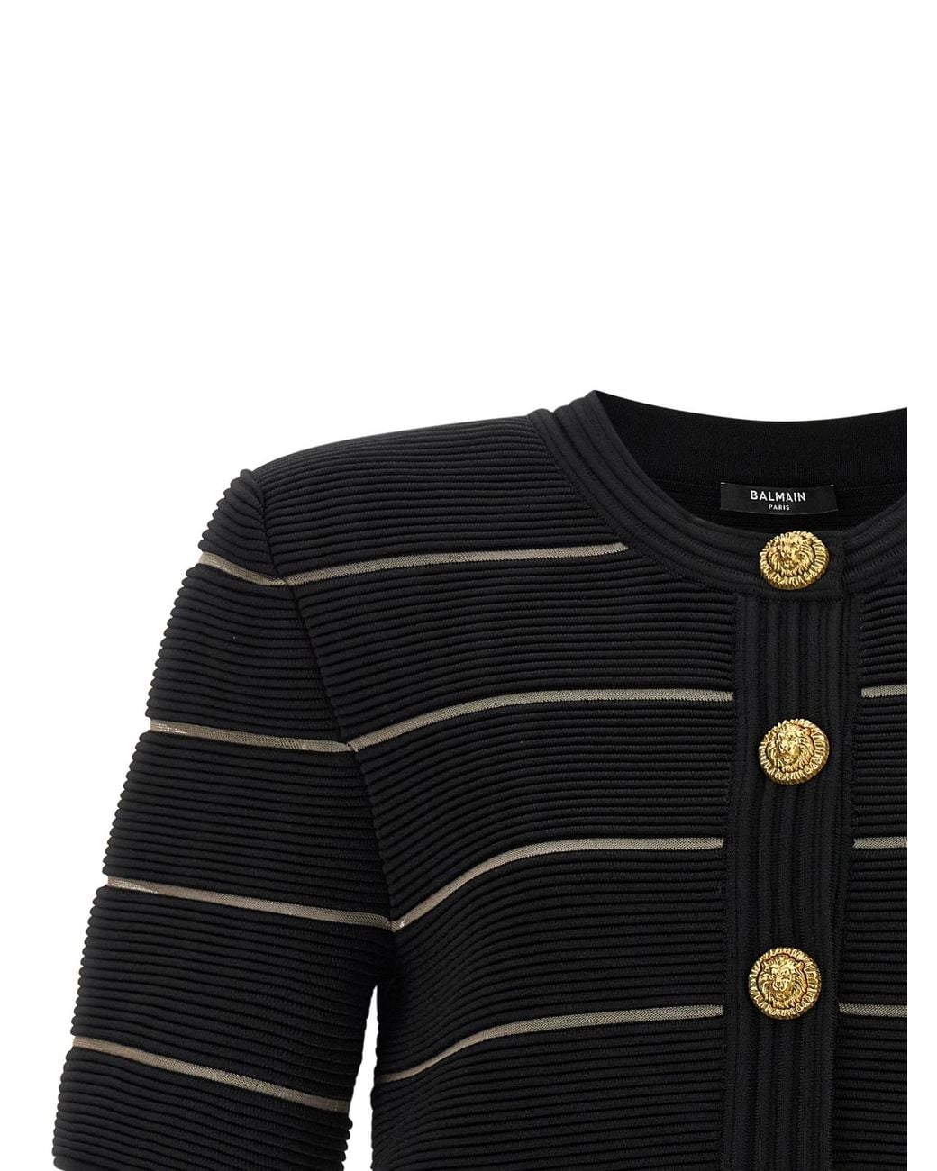 Balmain Black Cropped Cardigan