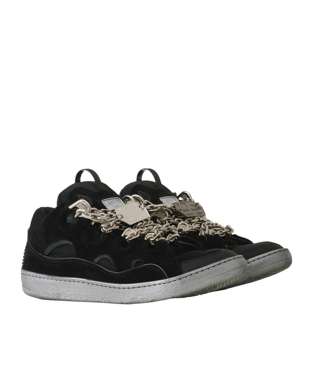 Lanvin Black Curb Lace-Up Sneakers for men