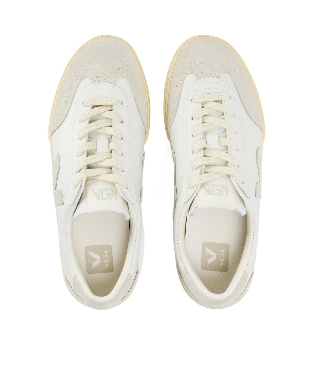 Veja White Lowtop Mixedmaterial Sneakers