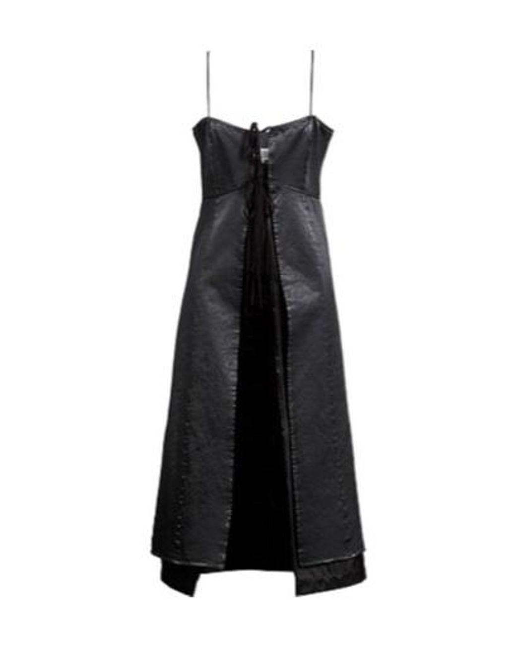 MM6 by Maison Margiela Black Sleeveless Satin Dress