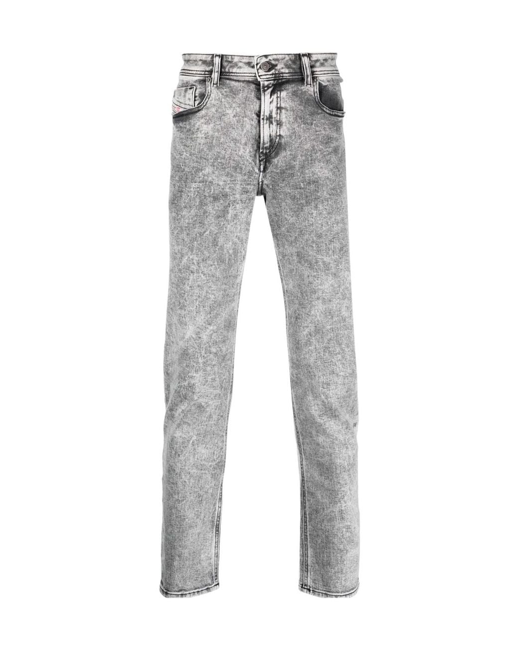 DIESEL Gray Marble-Pattern Slim-Fit Jeans for men